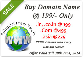 Domain name registration in siliguri at very affortable price.